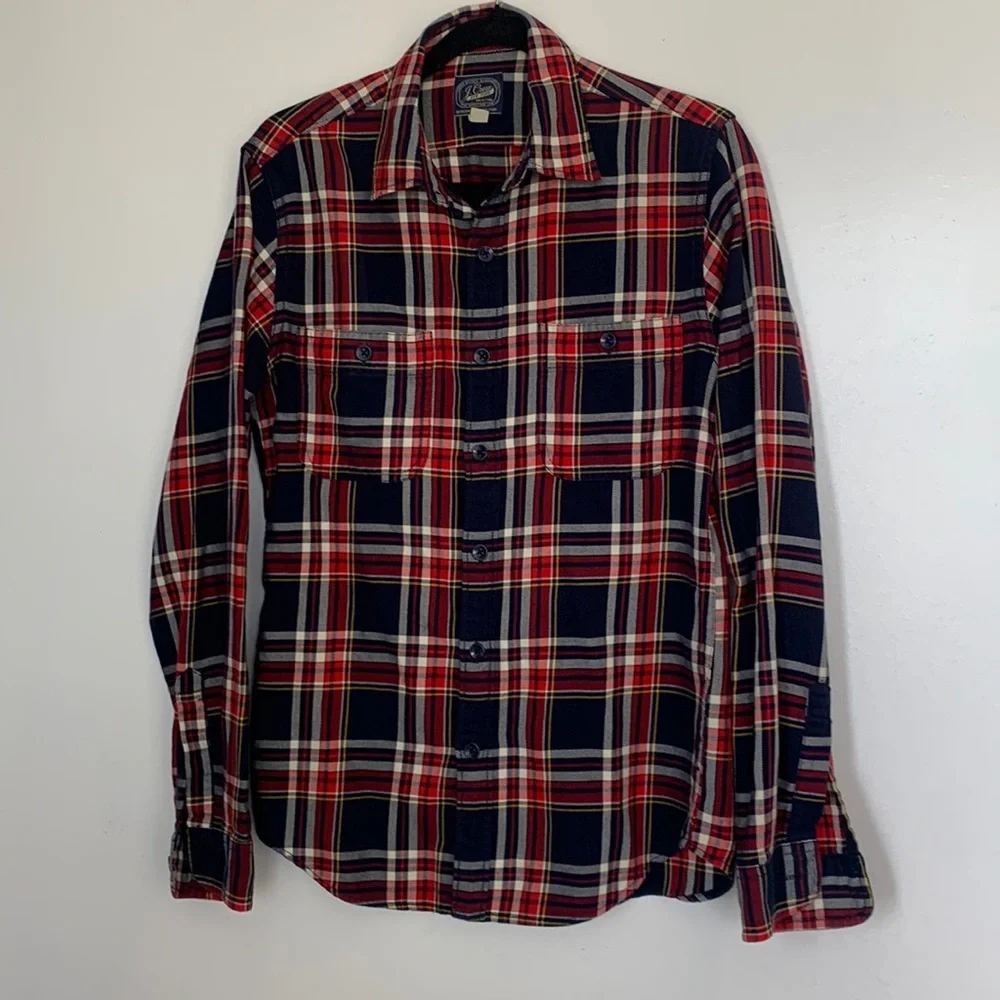 J crew oxfords shirt buffalo  plaid button down shirt size small